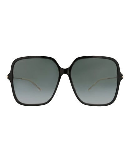 Gucci Womens Square/Rectangle Black Gold Grey Fashion Designer Eyewear