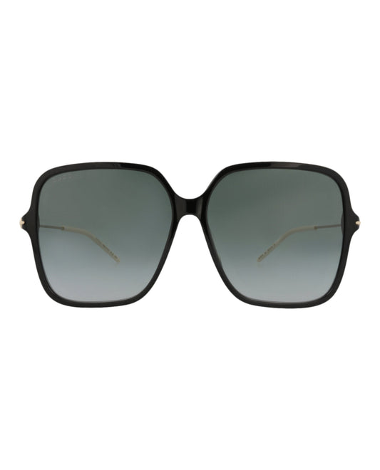 Gucci Womens Square/Rectangle Black Gold Grey Fashion Designer Eyewear