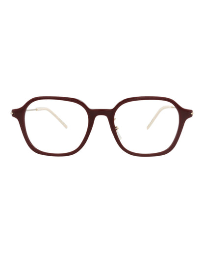 Gucci Womens Square/Rectangle Burgundy Gold Transparent Fashion Designer Eyewear