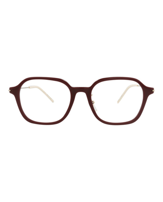 Gucci Womens Square/Rectangle Burgundy Gold Transparent Fashion Designer Eyewear