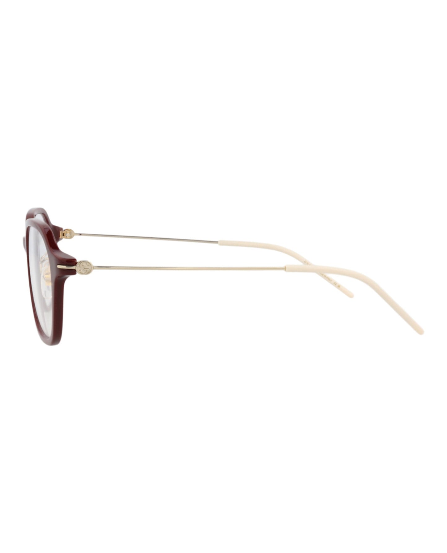 Gucci Womens Square/Rectangle Burgundy Gold Transparent Fashion Designer Eyewear