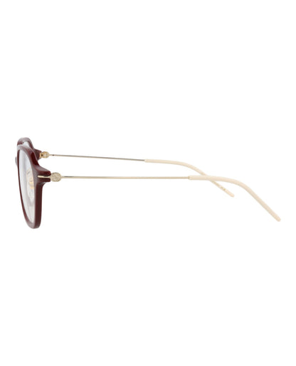 Gucci Womens Square/Rectangle Burgundy Gold Transparent Fashion Designer Eyewear