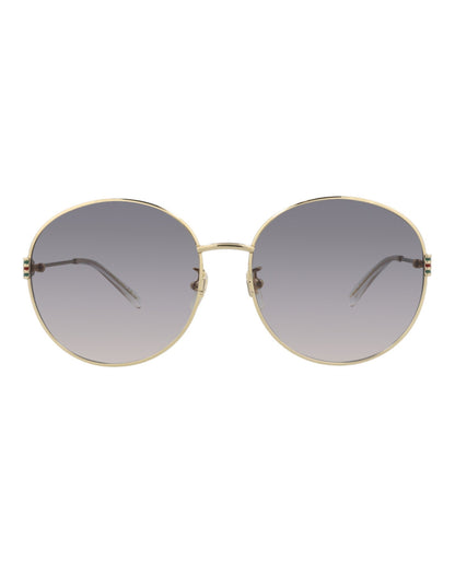 Gucci Womens Round/Oval Gold Gold Grey Fashion Designer Eyewear