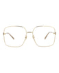 Gucci Womens Square/Rectangle Gold Gold Transparent Fashion Designer Eyewear