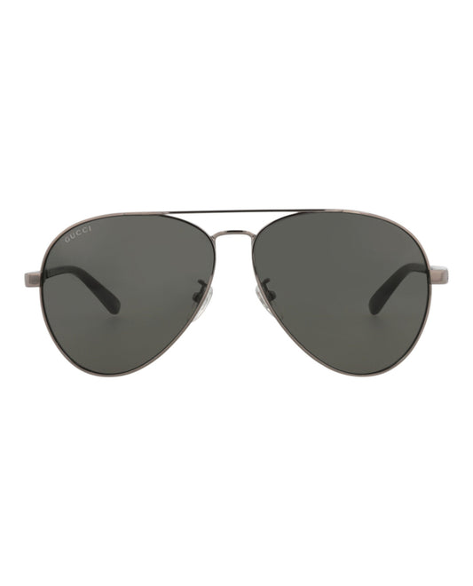 Gucci Mens Aviator Ruthenium Black Grey Fashion Designer Eyewear