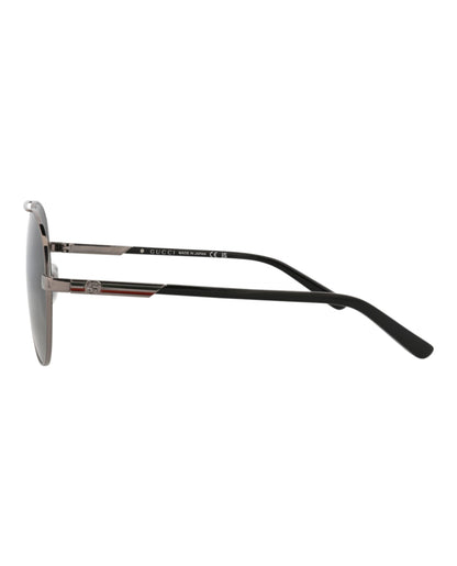 Gucci Mens Aviator Ruthenium Black Grey Fashion Designer Eyewear