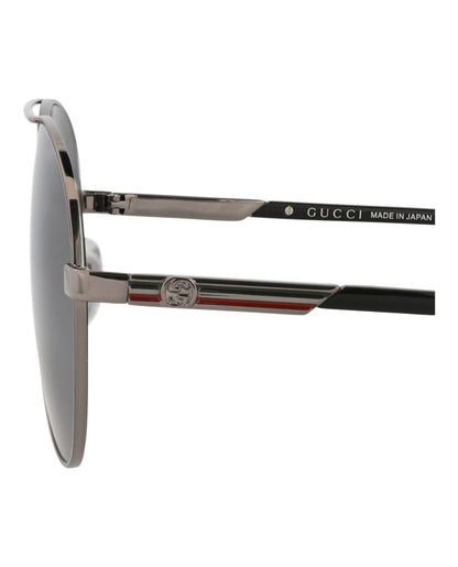 Gucci Mens Aviator Ruthenium Black Grey Fashion Designer Eyewear