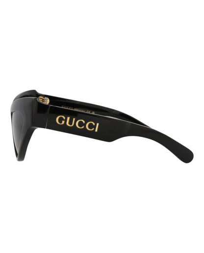 Gucci Womens Cat Eye Black Black Grey Fashion Designer Eyewear