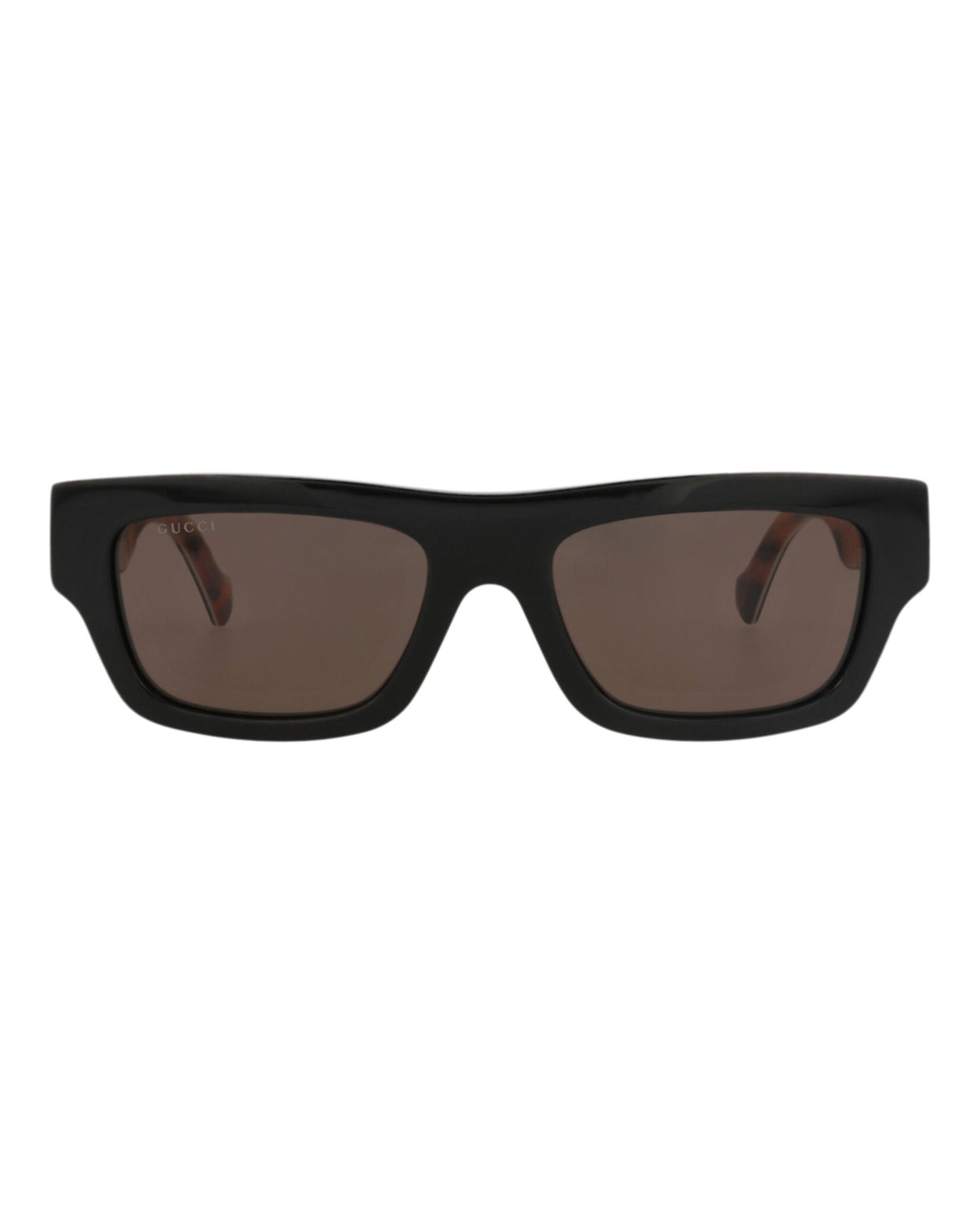 Gucci Mens Square/Rectangle Black Black Brown Fashion Designer Eyewear