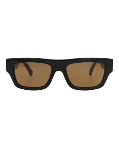 Gucci Mens Square/Rectangle Black Havana Brown Fashion Designer Eyewear