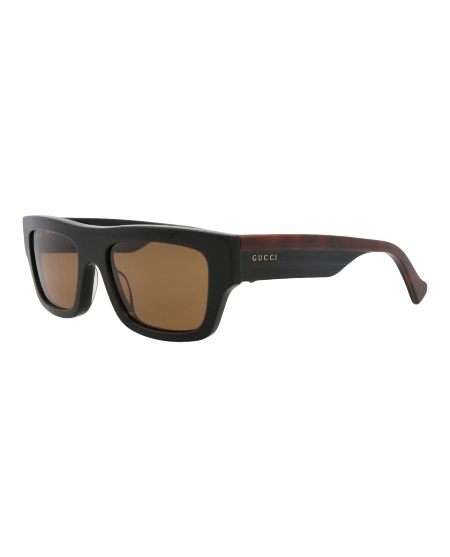 Gucci Mens Square/Rectangle Black Havana Brown Fashion Designer Eyewear