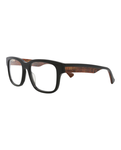 Gucci Mens Square/Rectangle Black Black Transparent Fashion Designer Eyewear