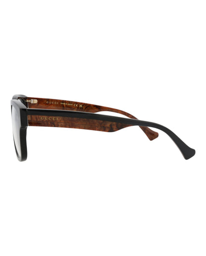 Gucci Mens Square/Rectangle Black Black Transparent Fashion Designer Eyewear
