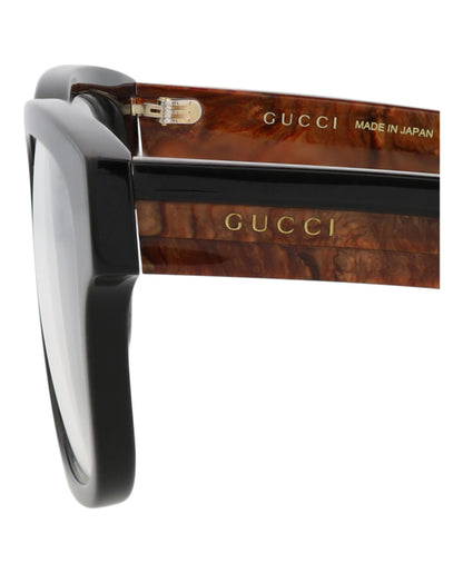 Gucci Mens Square/Rectangle Black Black Transparent Fashion Designer Eyewear
