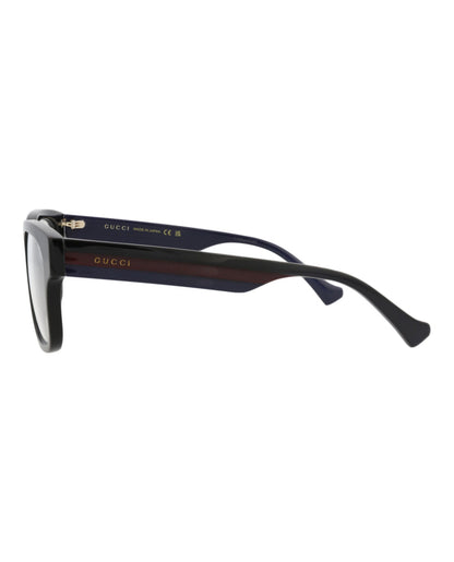 Gucci Mens Square/Rectangle Black Black Transparent Fashion Designer Eyewear