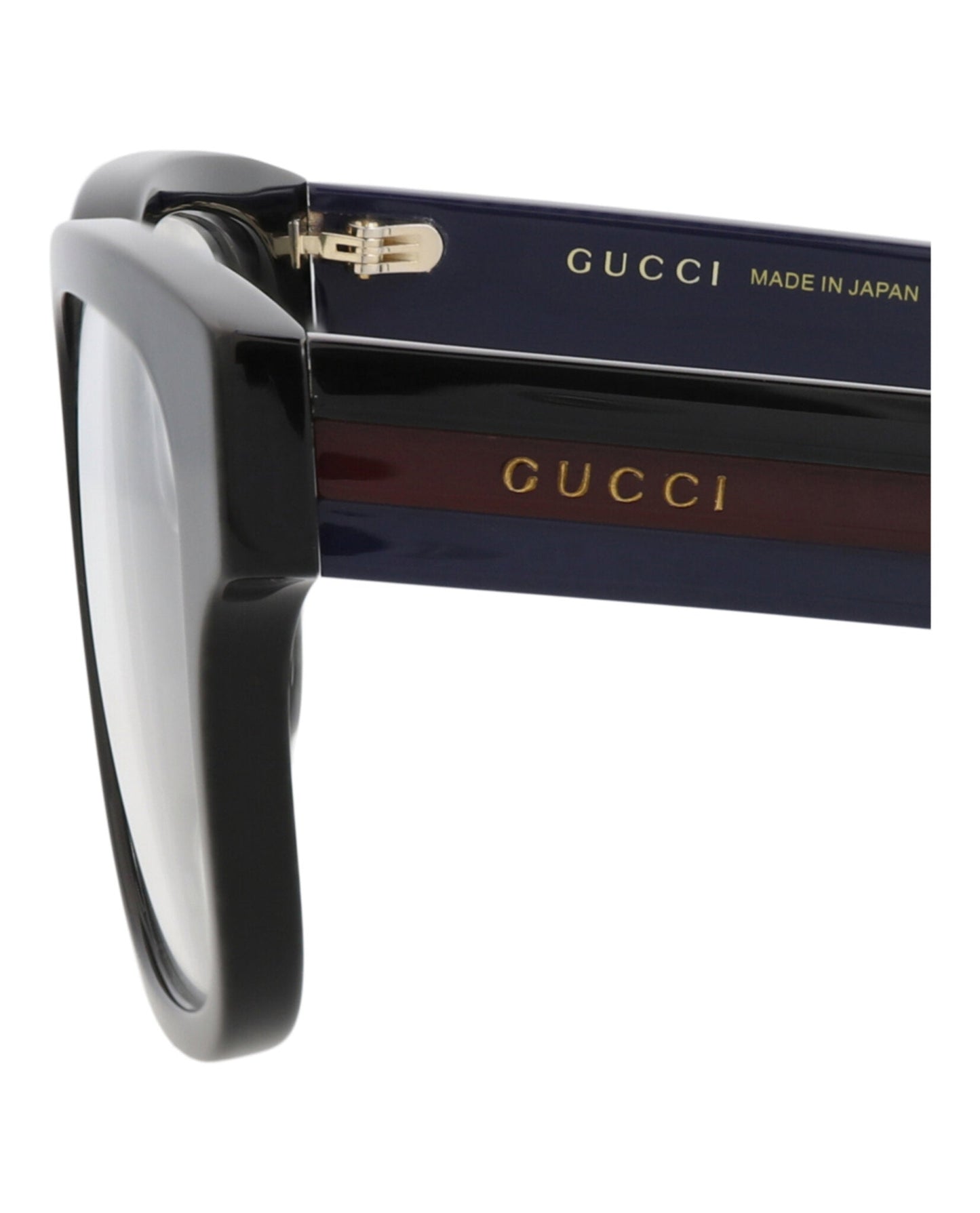 Gucci Mens Square/Rectangle Black Black Transparent Fashion Designer Eyewear