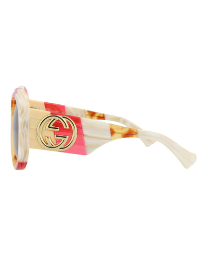 Gucci Womens Round/Oval Havana Havana Brown Fashion Designer Eyewear