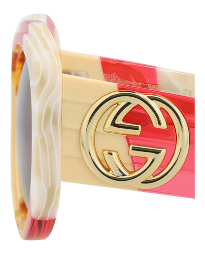 Gucci Womens Round/Oval Havana Havana Brown Fashion Designer Eyewear