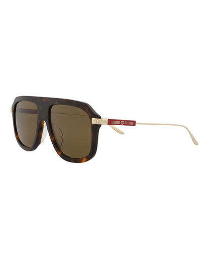 Gucci Mens Aviator Havana Gold Brown Fashion Designer Eyewear