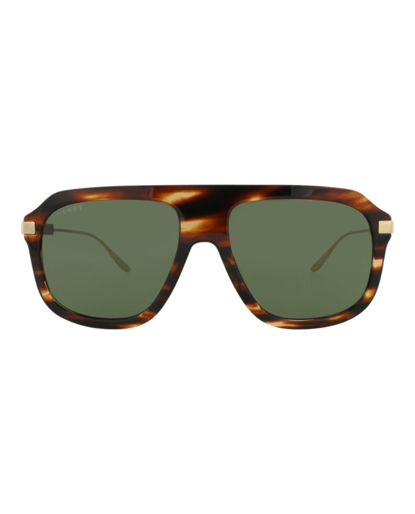 Gucci Mens Aviator Havana Gold Green Fashion Designer Eyewear