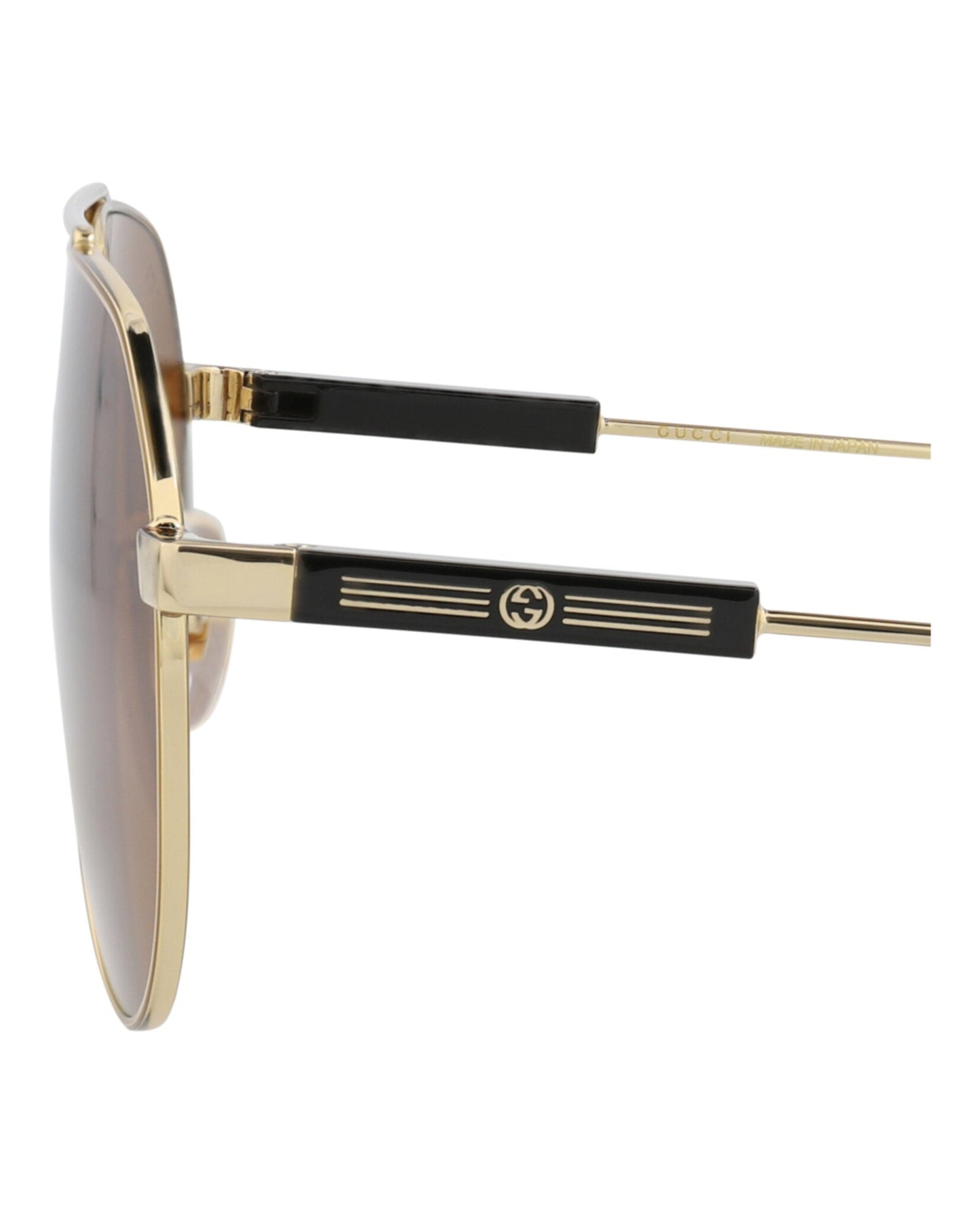 Gucci Mens Aviator Gold Gold Brown Fashion Designer Eyewear