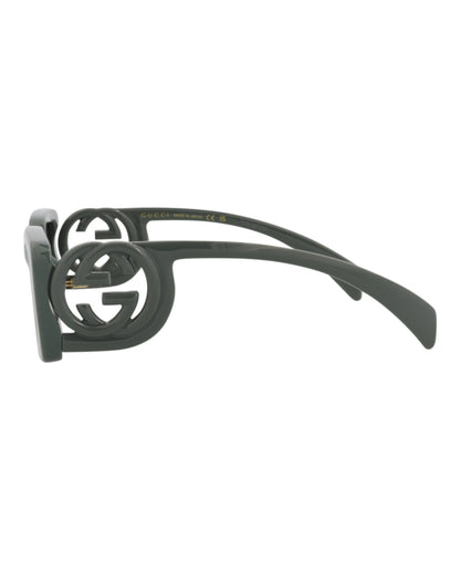 Gucci Womens Square/Rectangle Grey Grey Smoke Fashion Designer Eyewear