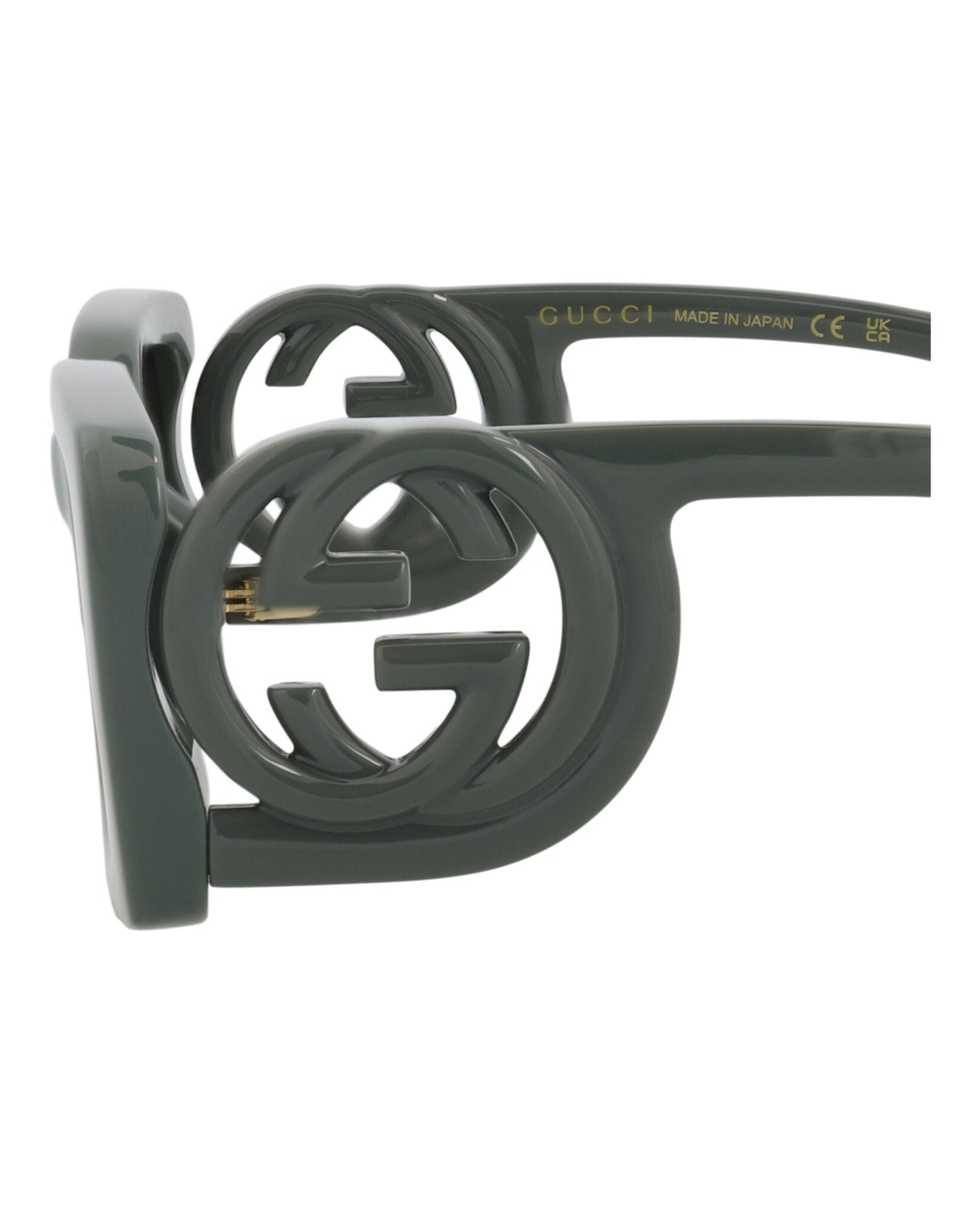 Gucci Womens Square/Rectangle Grey Grey Smoke Fashion Designer Eyewear