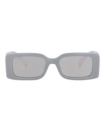 Gucci Womens Square/Rectangle Silver Silver Silver Fashion Designer Eyewear