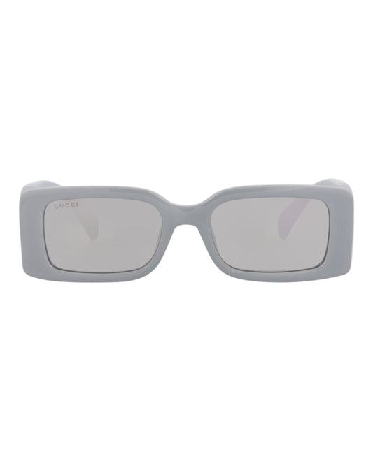 Gucci Womens Square/Rectangle Silver Silver Silver Fashion Designer Eyewear