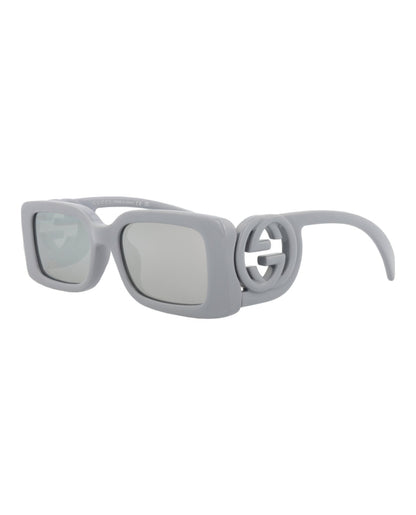 Gucci Womens Square/Rectangle Silver Silver Silver Fashion Designer Eyewear