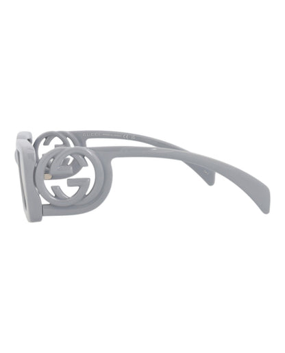 Gucci Womens Square/Rectangle Silver Silver Silver Fashion Designer Eyewear