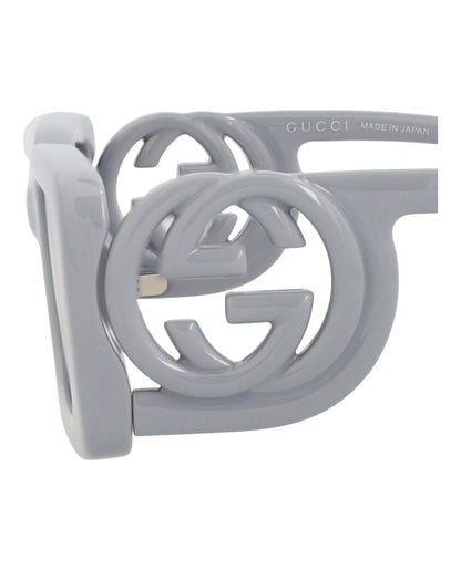 Gucci Womens Square/Rectangle Silver Silver Silver Fashion Designer Eyewear