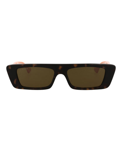 Gucci Mens Square/Rectangle Havana Orange Brown Fashion Designer Eyewear