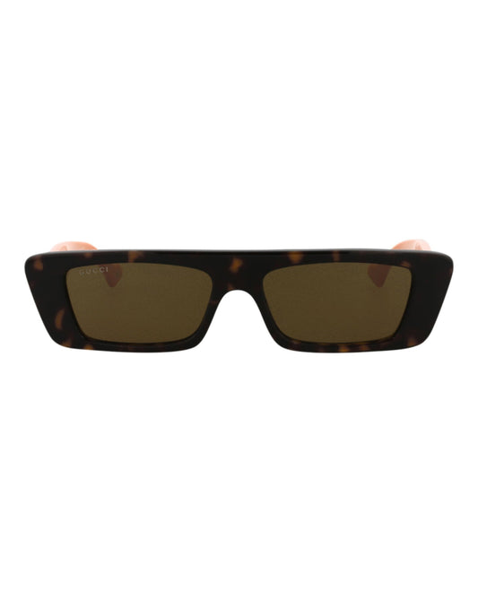 Gucci Mens Square/Rectangle Havana Orange Brown Fashion Designer Eyewear