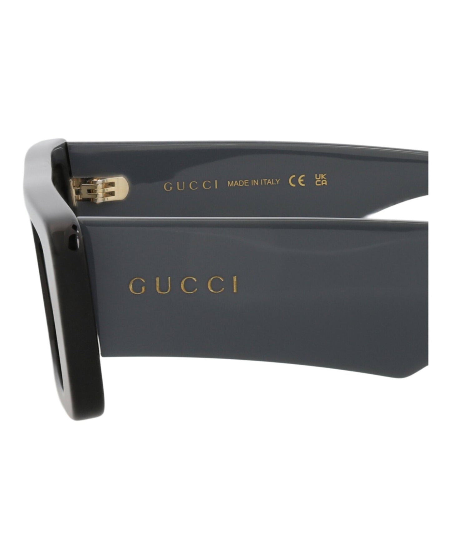 Gucci Mens Square/Rectangle Black Grey Silver Fashion Designer Eyewear