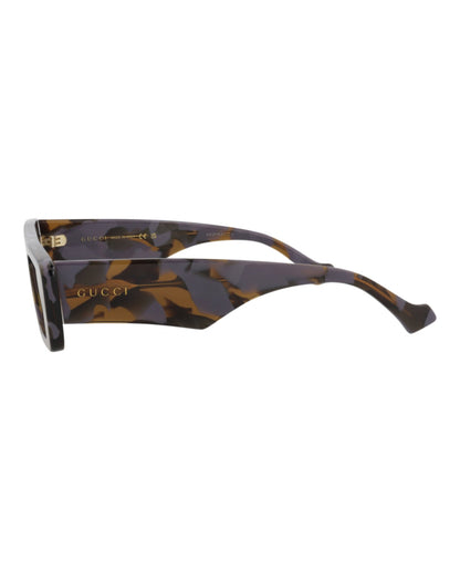 Gucci Mens Square/Rectangle Havana Havana Brown Fashion Designer Eyewear
