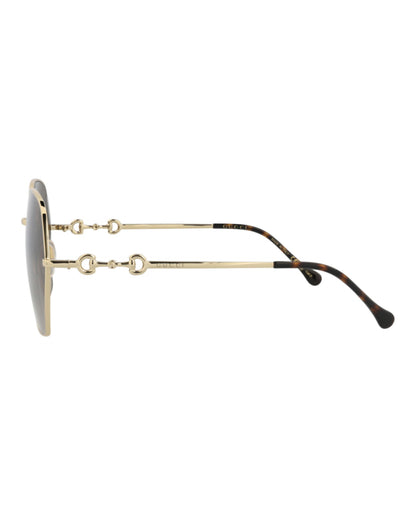Gucci Womens Square/Rectangle Gold Gold Brown Fashion Designer Eyewear
