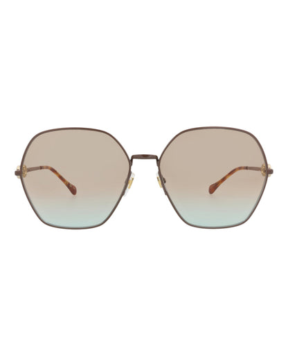 Gucci Womens Square/Rectangle Brown Brown Brown Fashion Designer Eyewear