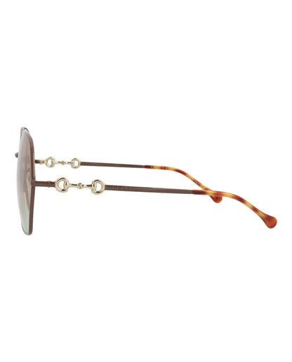 Gucci Womens Square/Rectangle Brown Brown Brown Fashion Designer Eyewear
