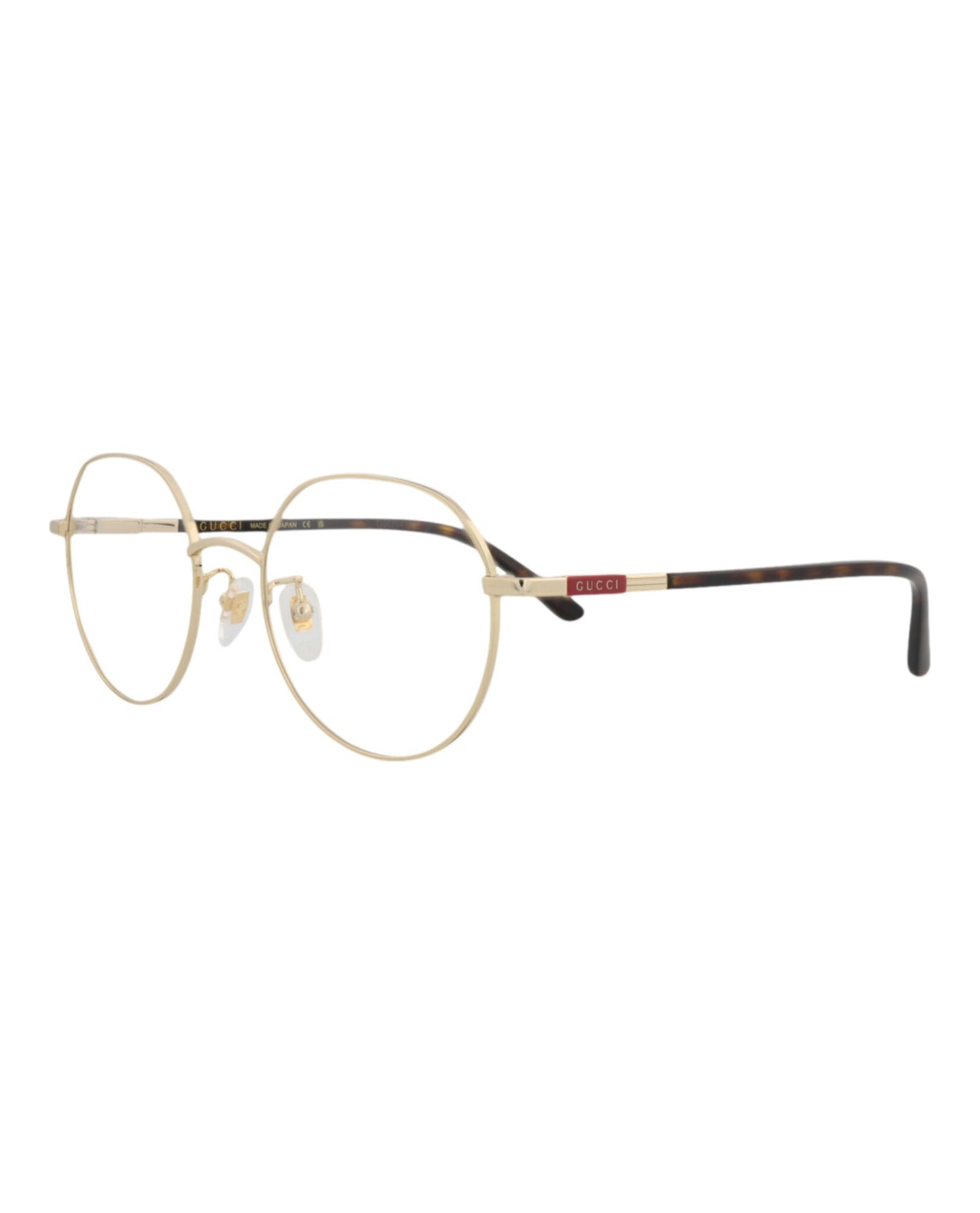 Gucci Mens Round/Oval Gold Havana Transparent Fashion Designer Eyewear