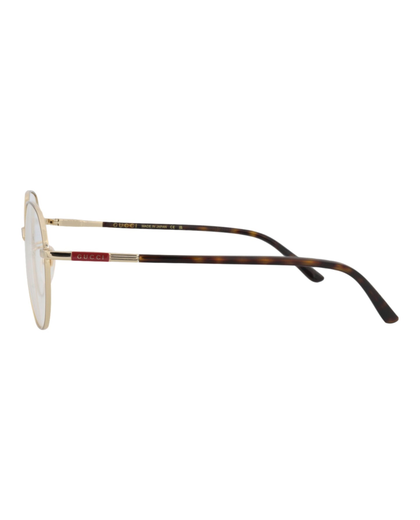 Gucci Mens Round/Oval Gold Havana Transparent Fashion Designer Eyewear