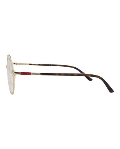 Gucci Mens Round/Oval Gold Havana Transparent Fashion Designer Eyewear