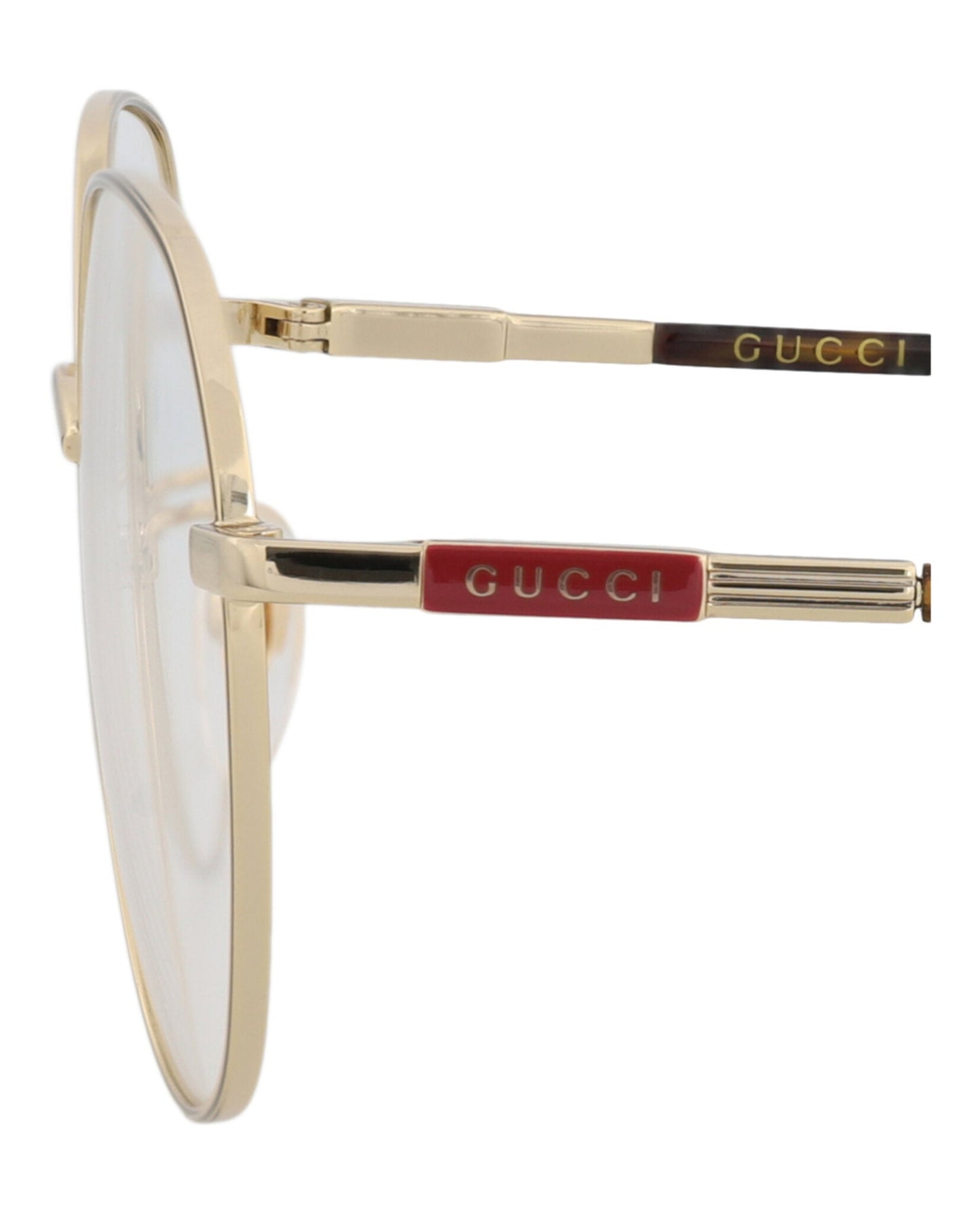 Gucci Mens Round/Oval Gold Havana Transparent Fashion Designer Eyewear