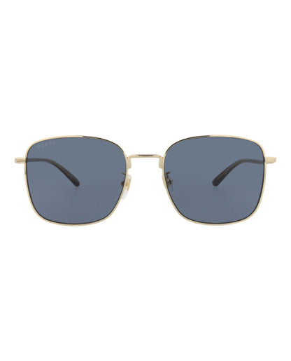 Gucci Mens Square/Rectangle Gold Havana Blue Fashion Designer Eyewear
