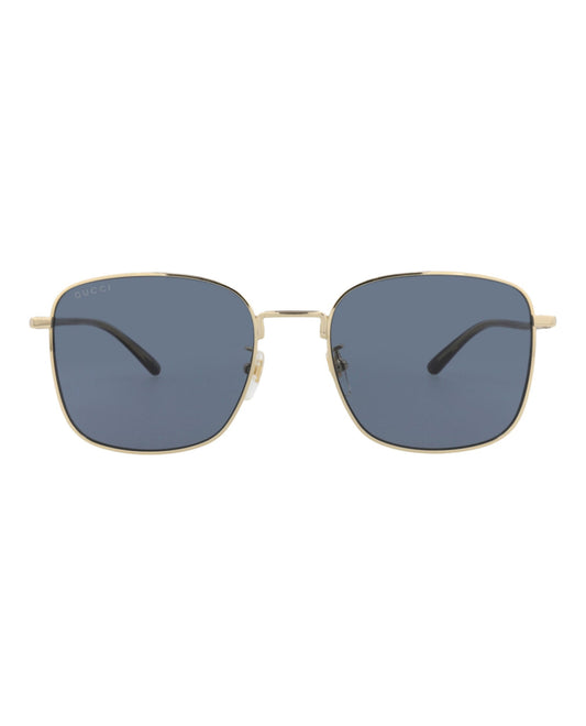 Gucci Mens Square/Rectangle Gold Havana Blue Fashion Designer Eyewear