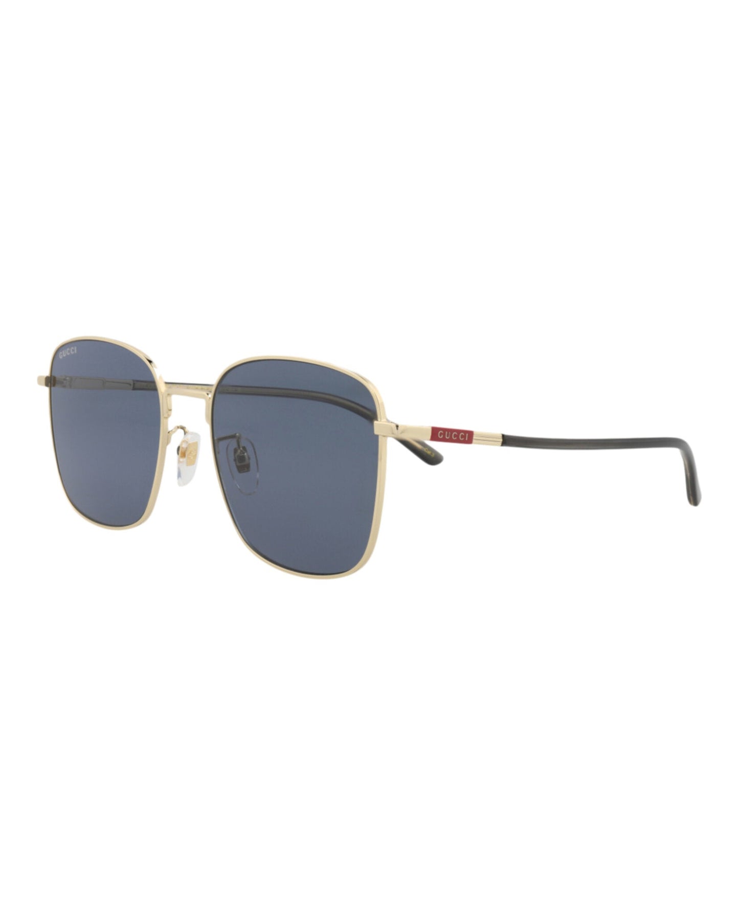 Gucci Mens Square/Rectangle Gold Havana Blue Fashion Designer Eyewear