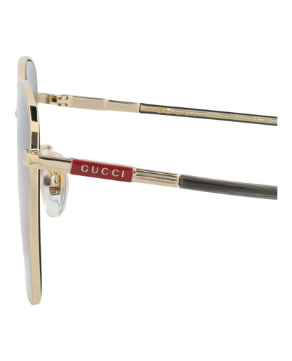 Gucci Mens Square/Rectangle Gold Havana Blue Fashion Designer Eyewear