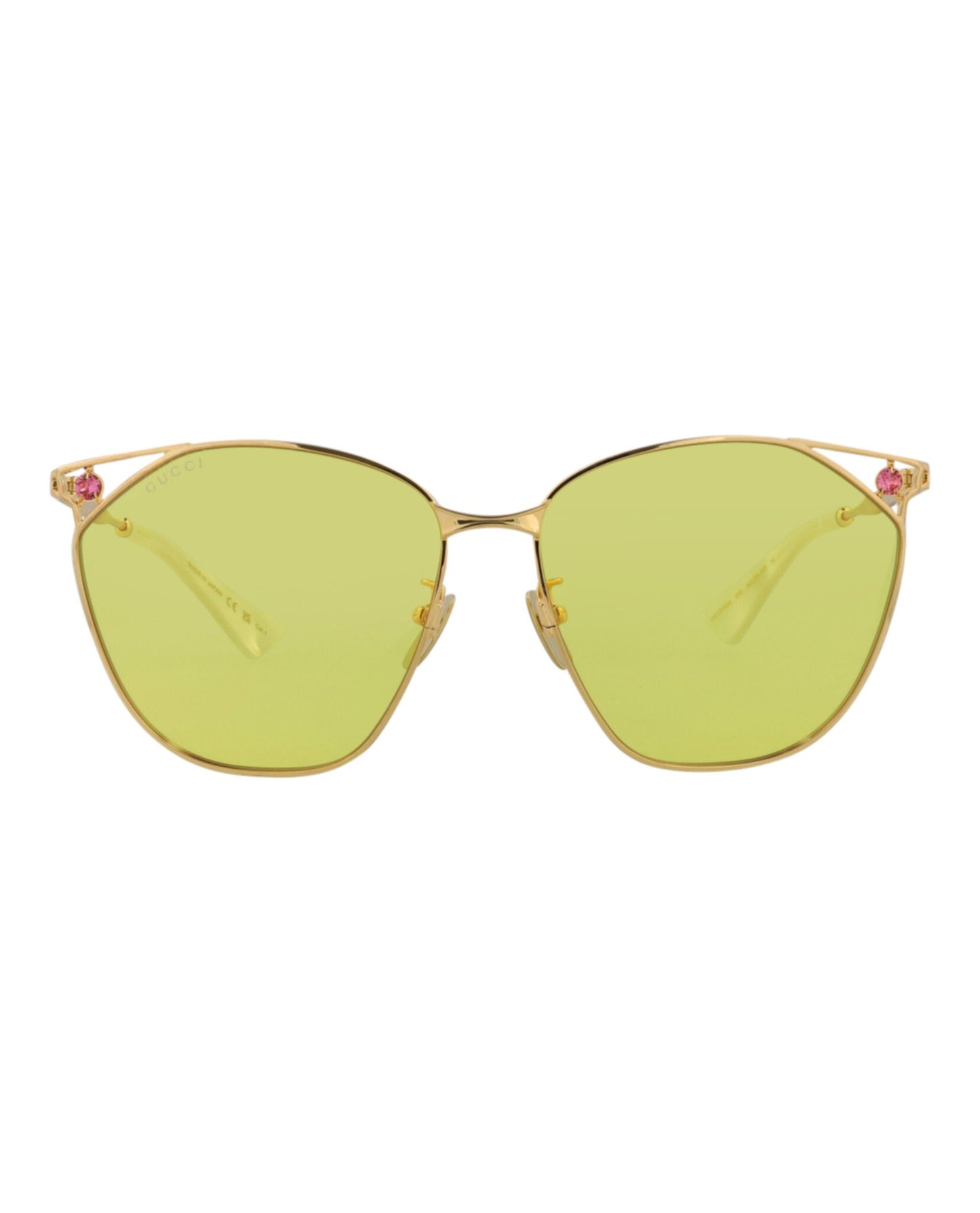 Gucci Womens Cat Eye Gold Gold Yellow Fashion Designer Eyewear