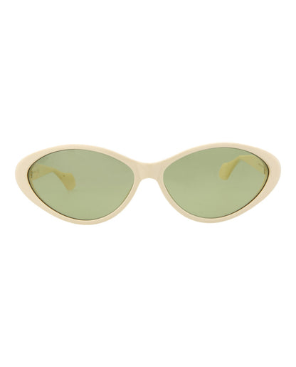 Gucci Womens Round/Oval Ivory Ivory Green Fashion Designer Eyewear Ivory Ivory Green