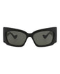 Gucci Womens Shield/Wrap Black Black Grey Fashion Designer Eyewear